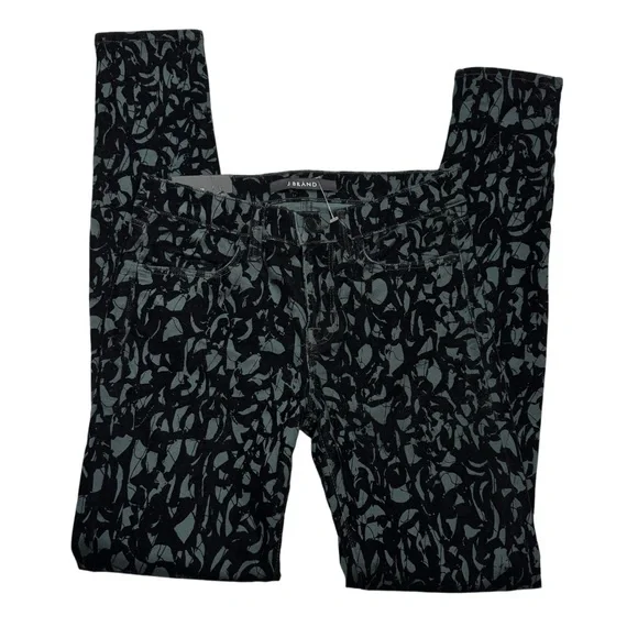 NWT New J BRAND Super Skinny Mid-Rise Olive BROCAD Jeans Size 25 - Picture 3 of 10